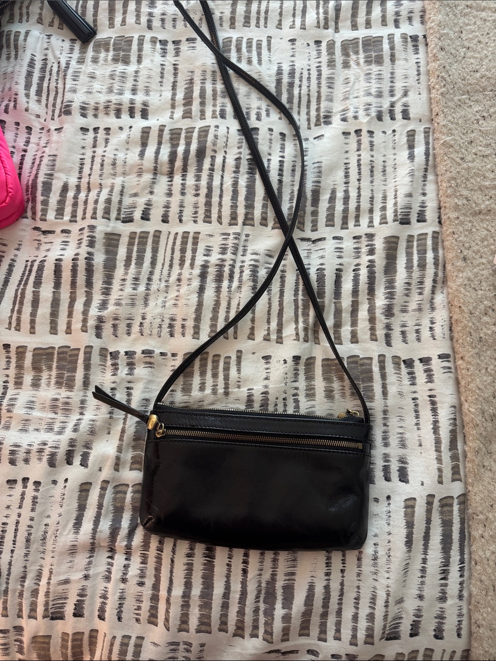 Black Crossbody Leather Shoulder Bag - Classic Everyday Style